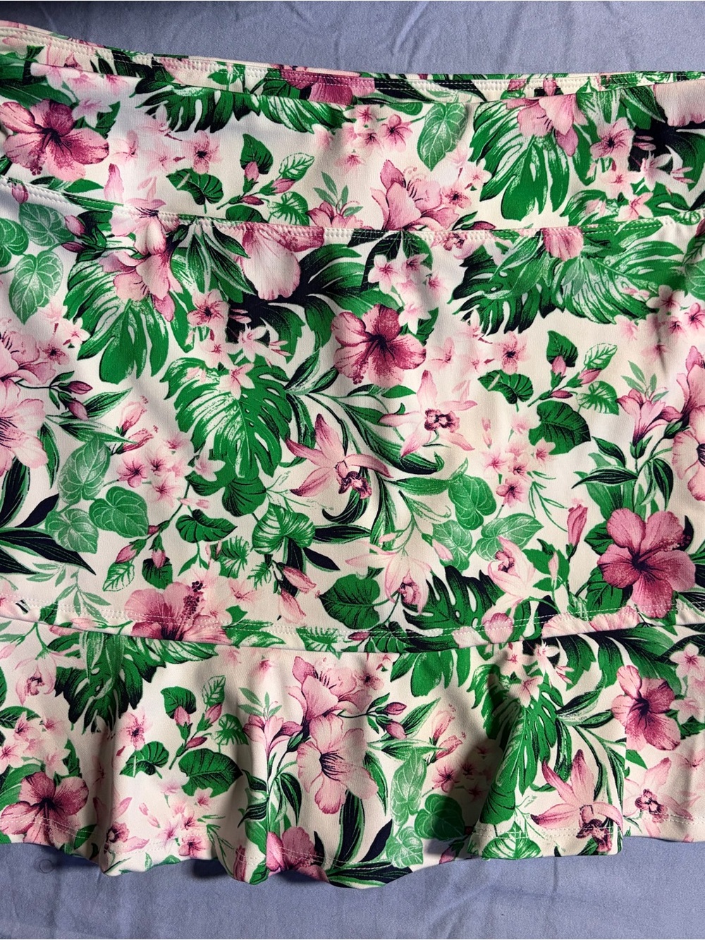 Tommy Bahama White Golf Skort with Pink & Green Floral Trim